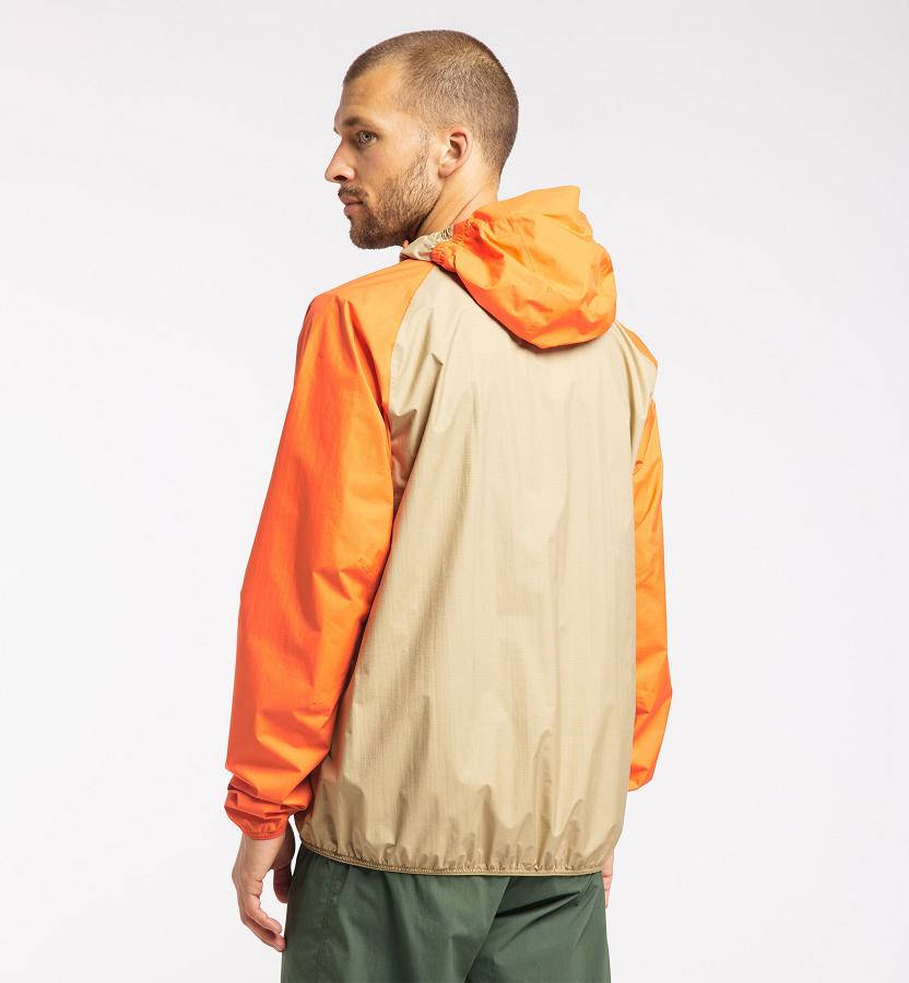 Haglöfs Mens L.I.M Proof Waterproof Jacket Orange/Khaki New Zealand 84326JTQY